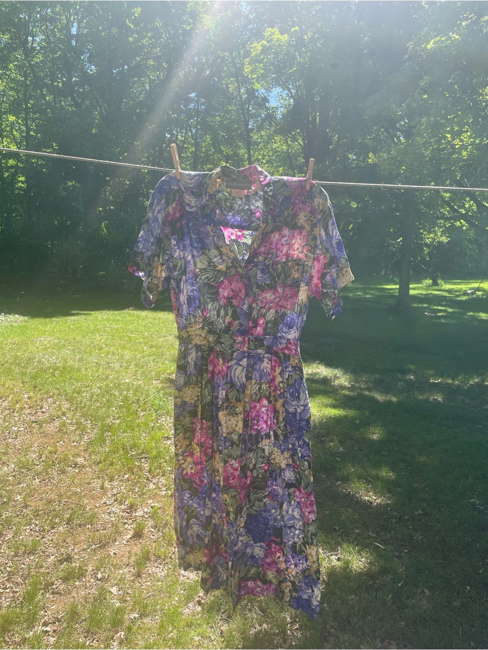 Vintage 90s Floral Midi Dress